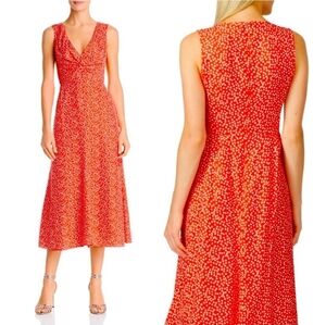 REBECCA TAYLOR Malia Silk Red Floral Sleeveless Dress Size 6